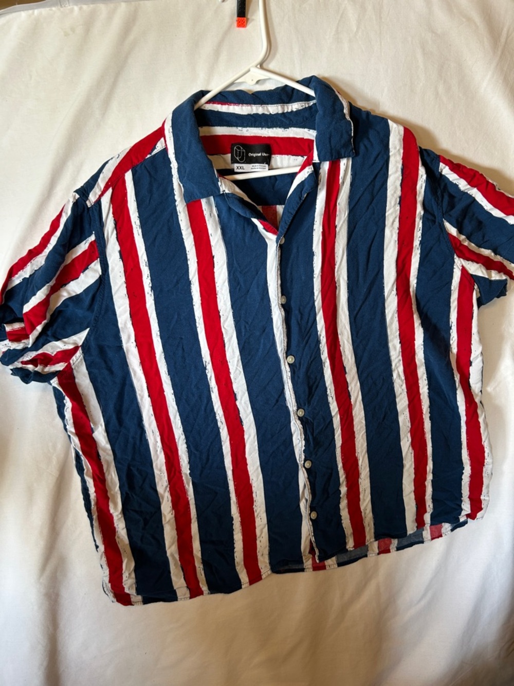 Original Use Striped Shirt in Navy, Red & White